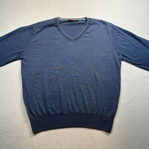 VTG J. Hilburn Men's‎ M Gray Cashmere Wool Sweater Preppy Casual Outdoor Knit